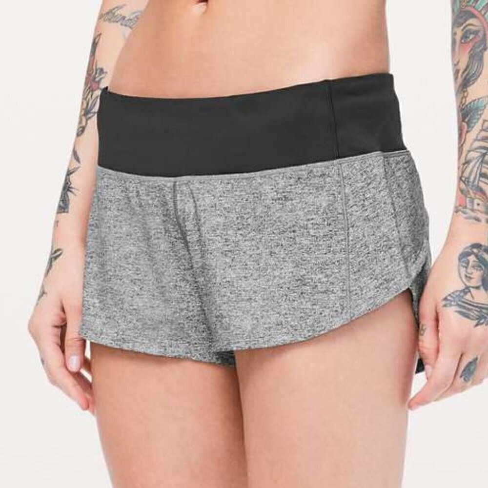 Lululemon Speed Up Short *2.5" - 10 Heather Lux Multi Black / Black